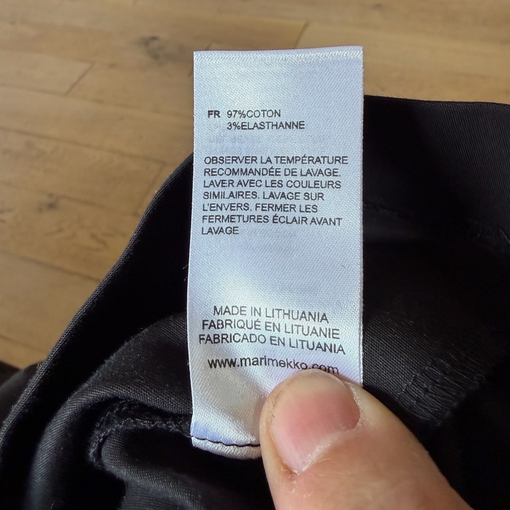 Marimekko Luminanssi Solid Dress 40 Black Excellent Cotton Stretch Shift (2017) - Picture 4 of 10